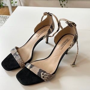 Massimo dutti snake-print sandal heels